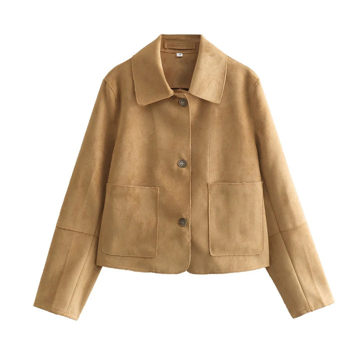Neia Studio Women Suede Fabric Fashion Jacket Coat