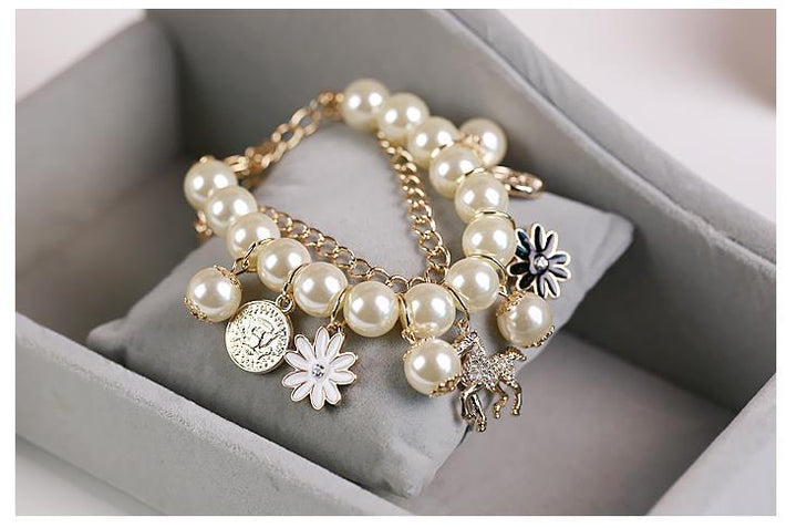 Neia Studio Pearl Flower Bracelet Elegant Jewelry