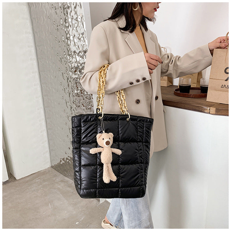 Neia Studio Thick Chain Women Leather Tote Bag Luxury