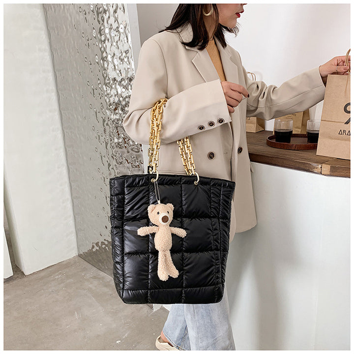 Neia Studio Thick Chain Women Leather Tote Bag Luxury