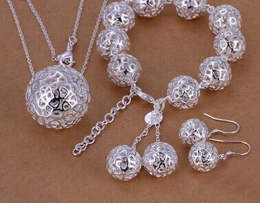 Neia Studio Silver-Plated Ball Pendant Jewelry Set