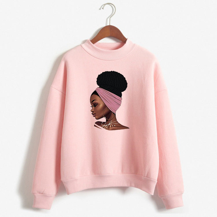 Neia Studio Women Loose Pink Fashion Hoodie Sweatshirt