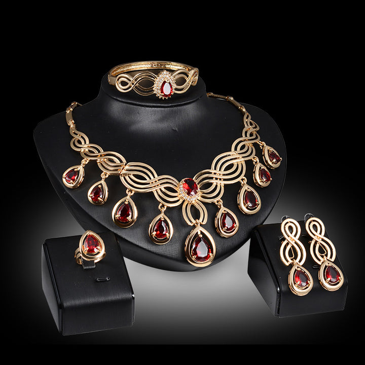 Neia Studio Fashion Gem Necklace &amp; Earrings Jewelry Set