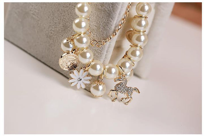 Neia Studio Pearl Flower Bracelet Elegant Jewelry