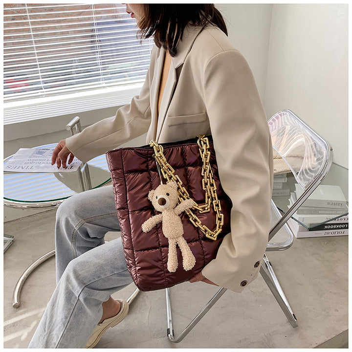 Neia Studio Thick Chain Women Leather Tote Bag Luxury