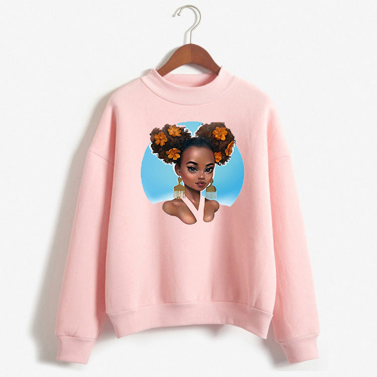 Neia Studio Women Loose Pink Fashion Hoodie Sweatshirt