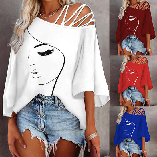 Tops décontractés pour femmes de Neia studio avec un design stylé et loose, disponibles en blanc, rouge et bleu.