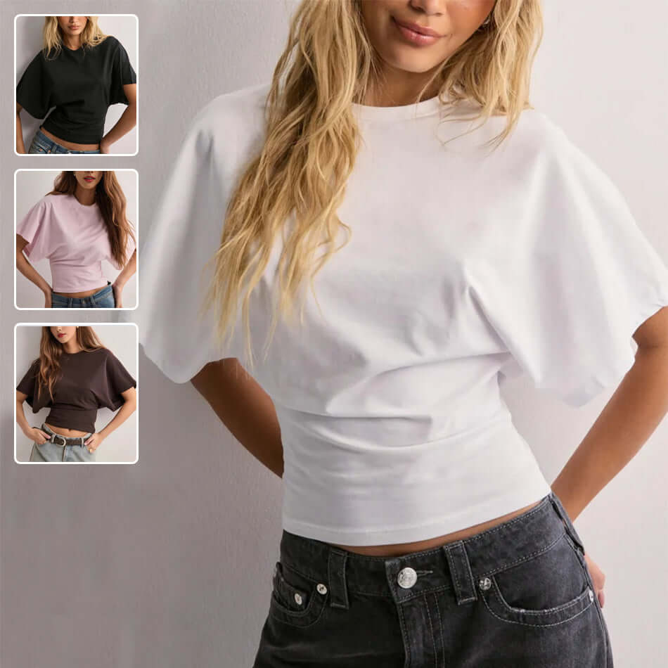 T-shirt à manches chauve-souris Neia studio, disponible en plusieurs couleurs, style décontracté et confortable.