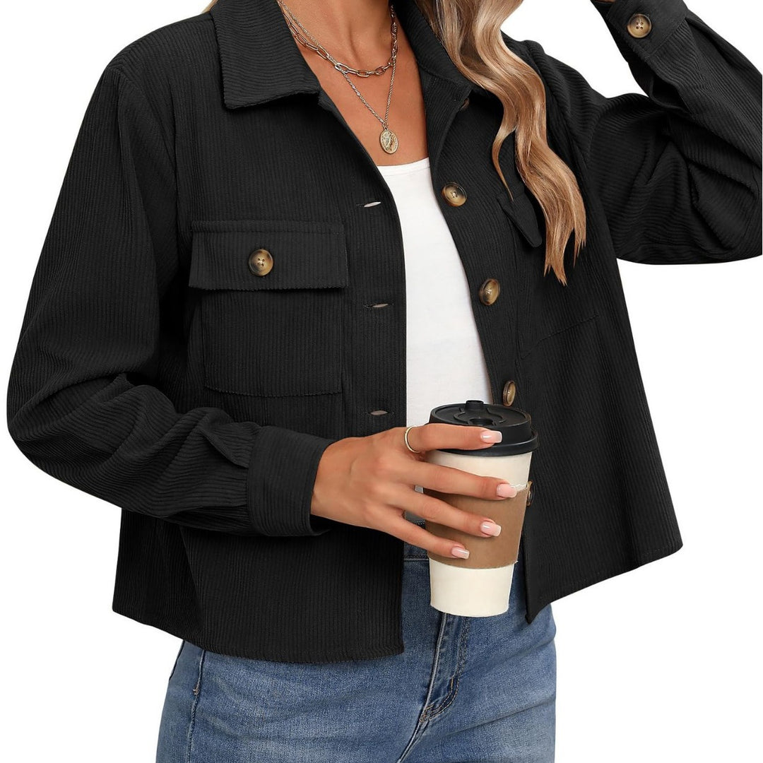 Neia Studio Corduroy Cropped Button Women Jacket