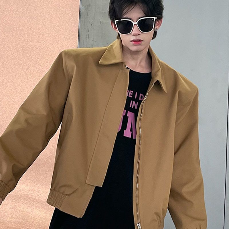 Neia Studio Brown Lapel Women Fashion Jacket Coat