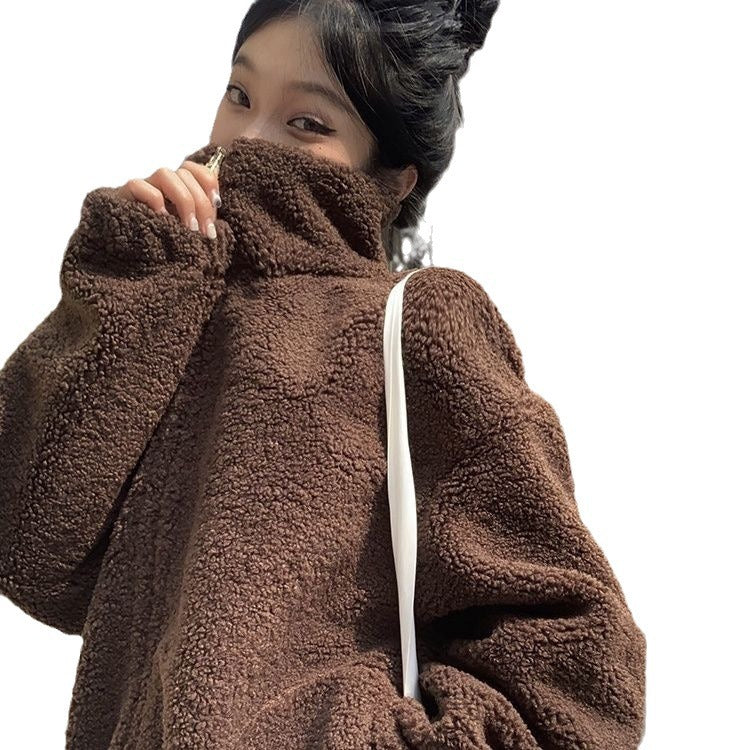 Neia Studio Women Lamb Wool Winter Warm Coat Jacket