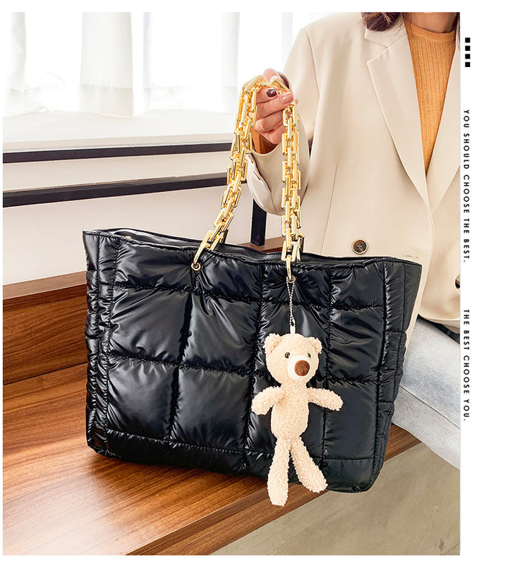 Neia Studio Thick Chain Women Leather Tote Bag Luxury