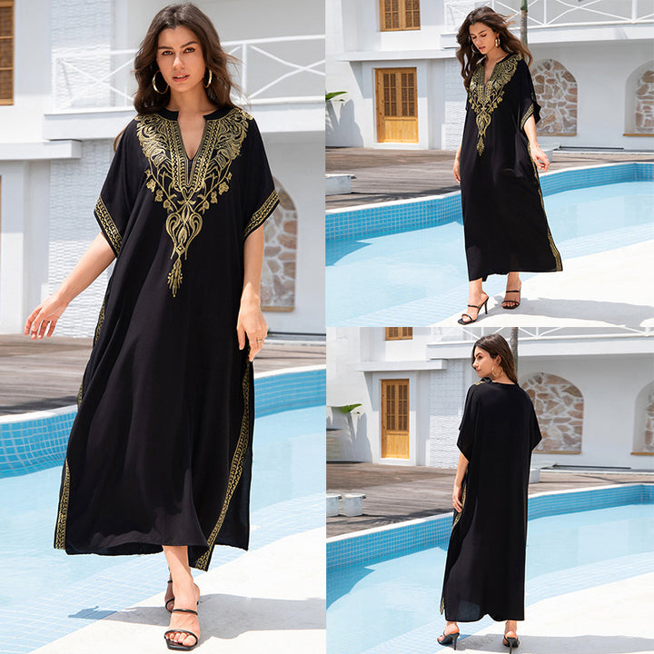 Neia Studio Rayon Embroidered Sun Protection Dress Women