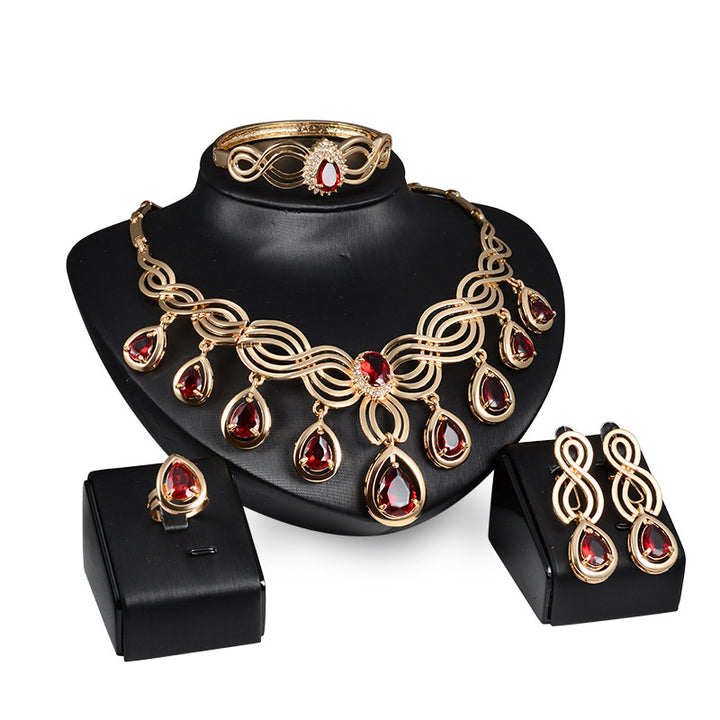 Neia Studio Fashion Gem Necklace &amp; Earrings Jewelry Set