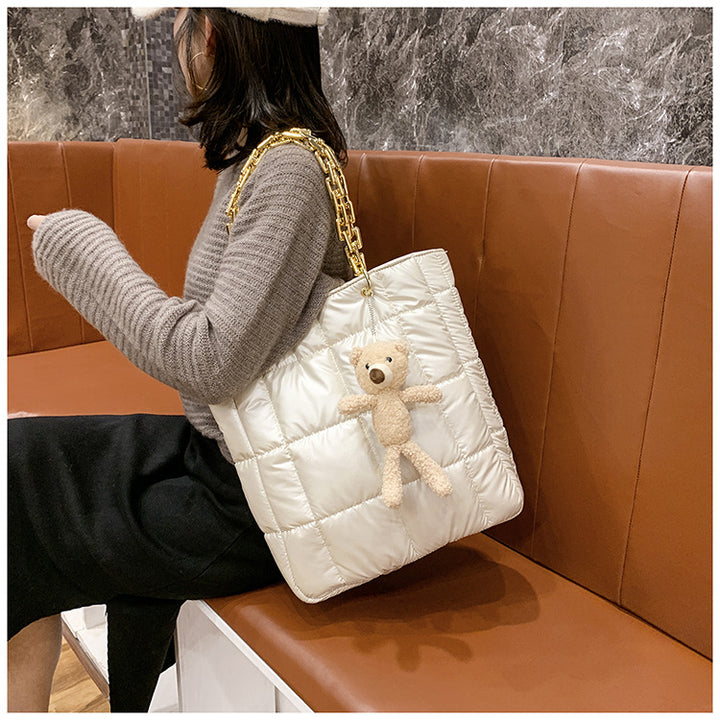 Neia Studio Thick Chain Women Leather Tote Bag Luxury