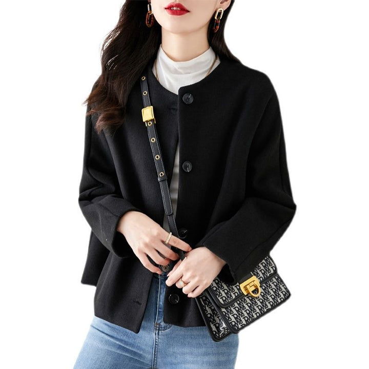 Neia Studio Women Solid Wool Winter Coat Elegant Jacket
