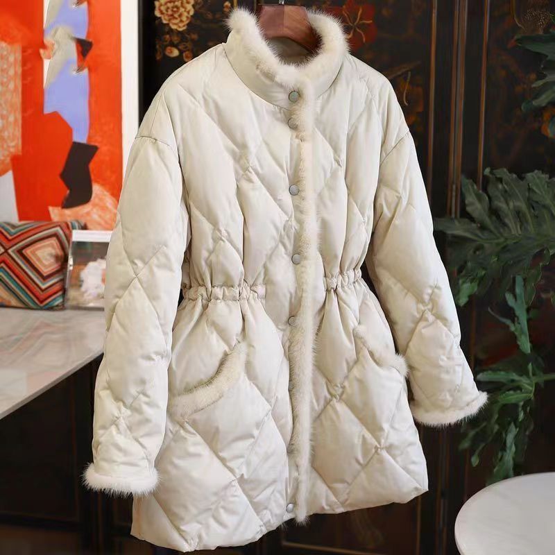 Neia Studio Thickened Cinched Warm Cotton Coat Women