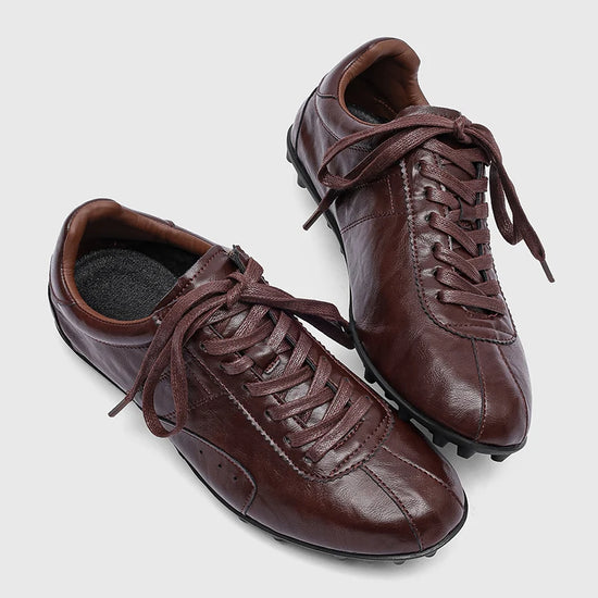 Men’s Minimalist Leather-Look Training Sneakers – Casual Sport Shoes