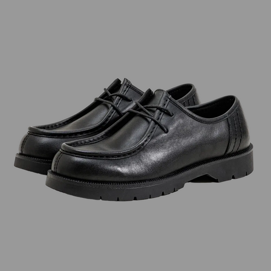 Black Classic Lace-Up Derby Shoes