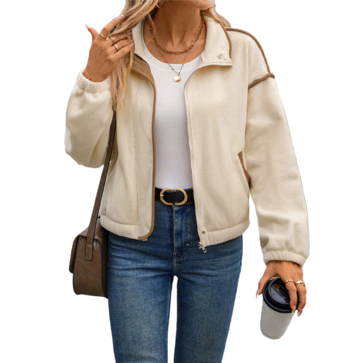 Neia Studio Women Contrast Trim Cardigan Jacket Coat