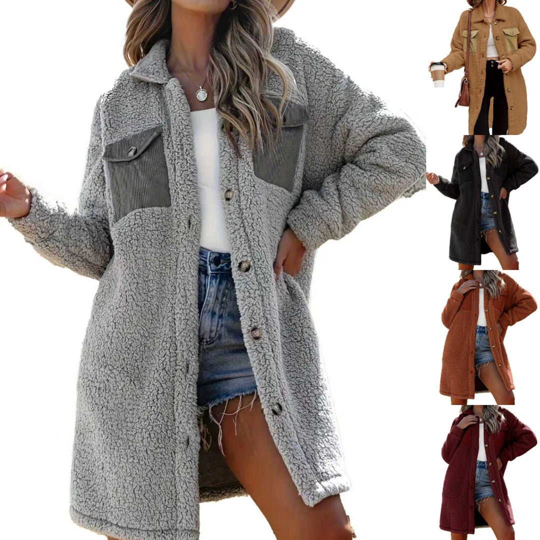 Neia Studio Women Loose Fit Lambswool Winter Coat