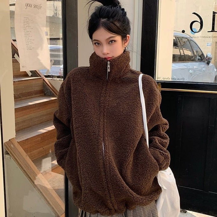 Neia Studio Women Lamb Wool Winter Warm Coat Jacket