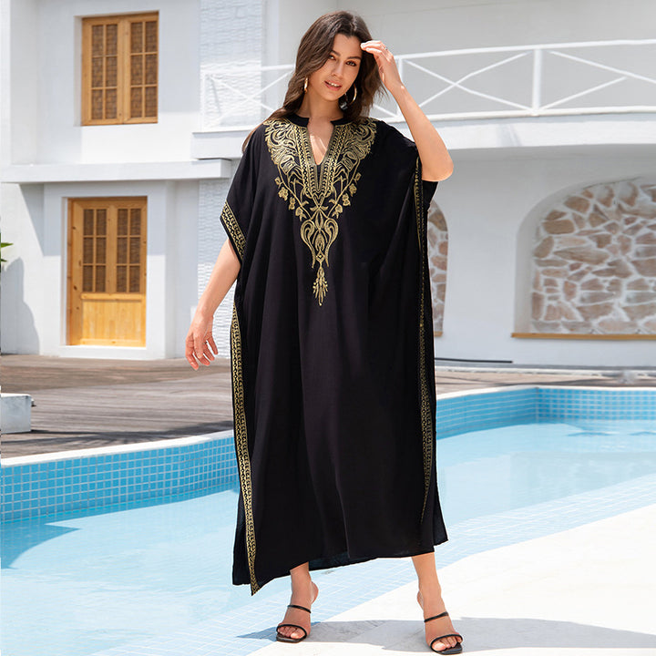 Neia Studio Rayon Embroidered Sun Protection Dress Women