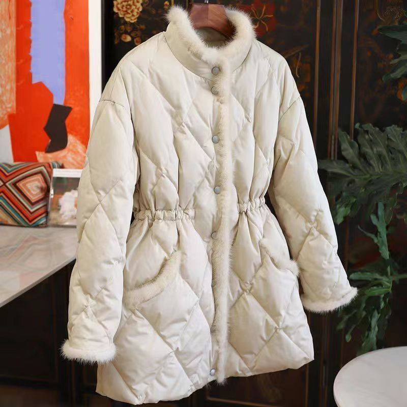 Neia Studio Thickened Cinched Warm Cotton Coat Women