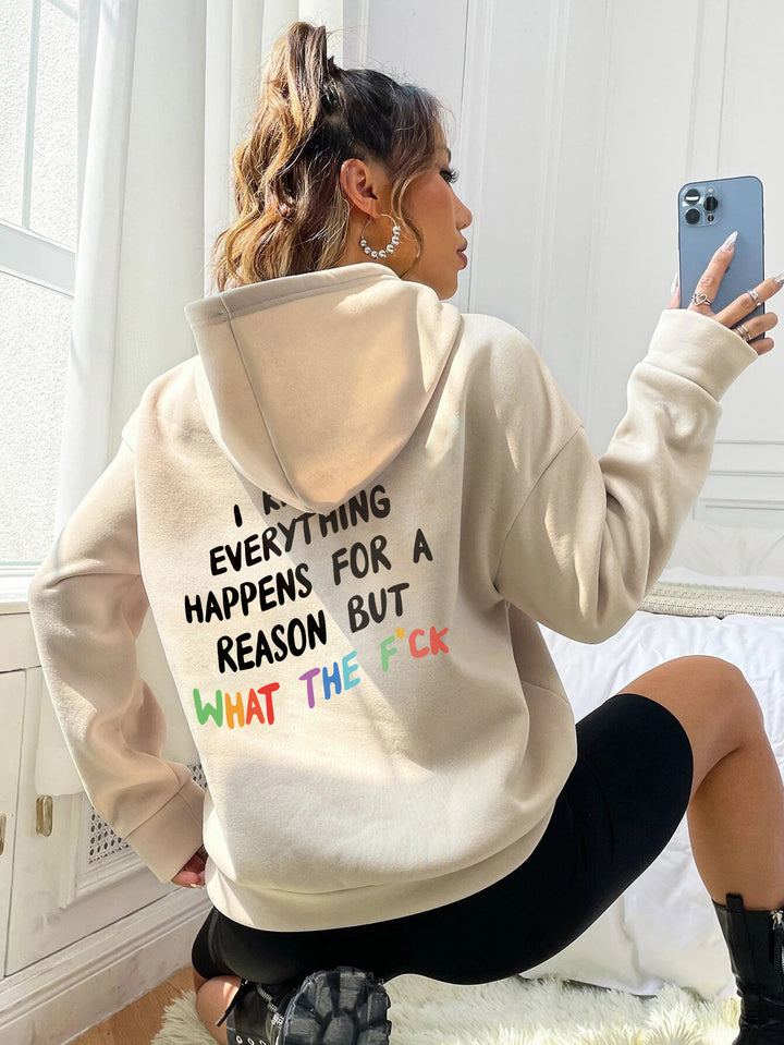 Neia Studio Women Drawstring Letter Printed Hoodie