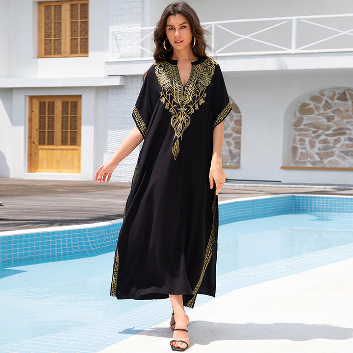Neia Studio Rayon Embroidered Sun Protection Dress Women