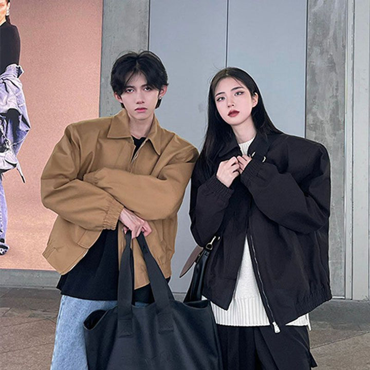 Neia Studio Brown Lapel Women Fashion Jacket Coat