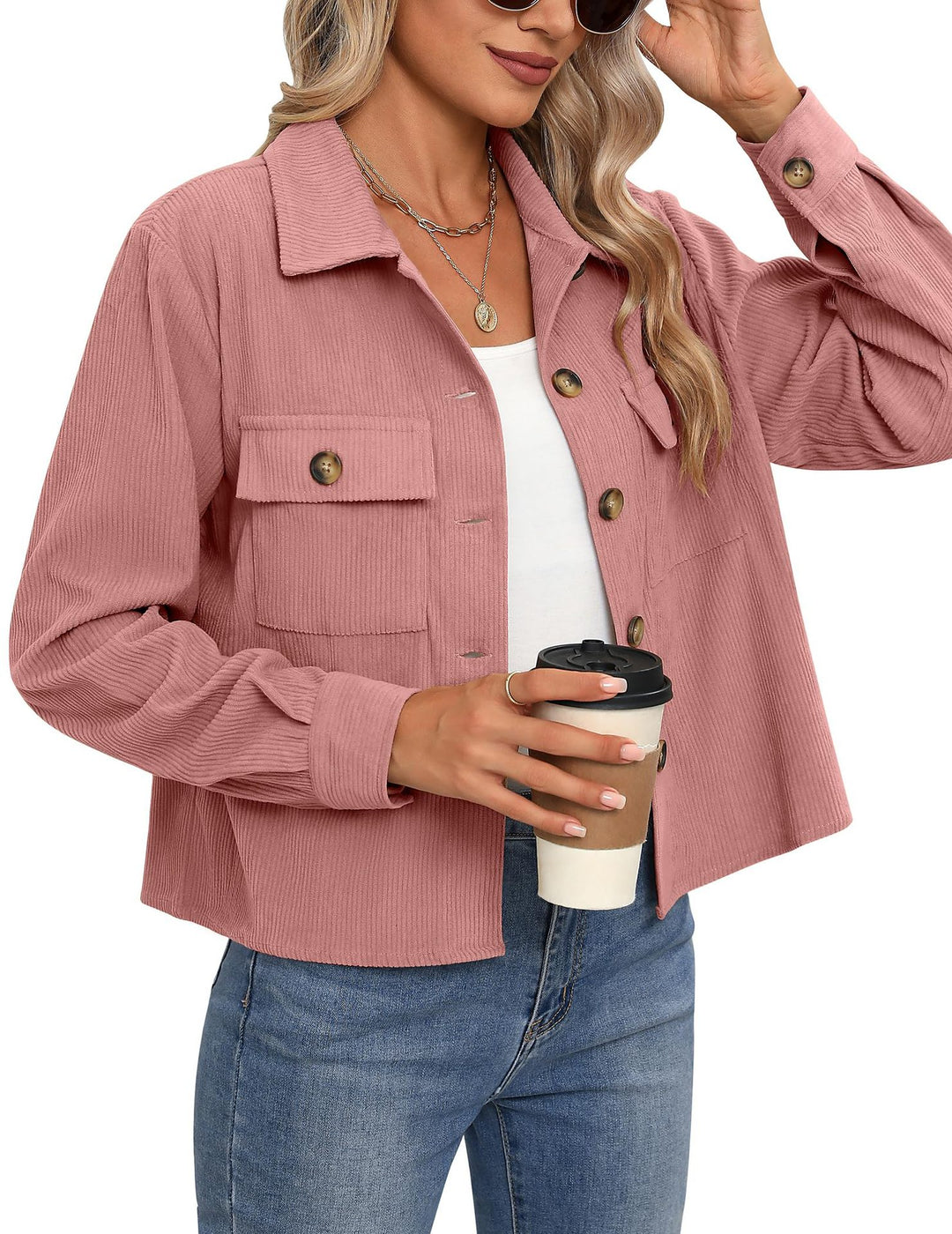 Neia Studio Corduroy Cropped Button Women Jacket