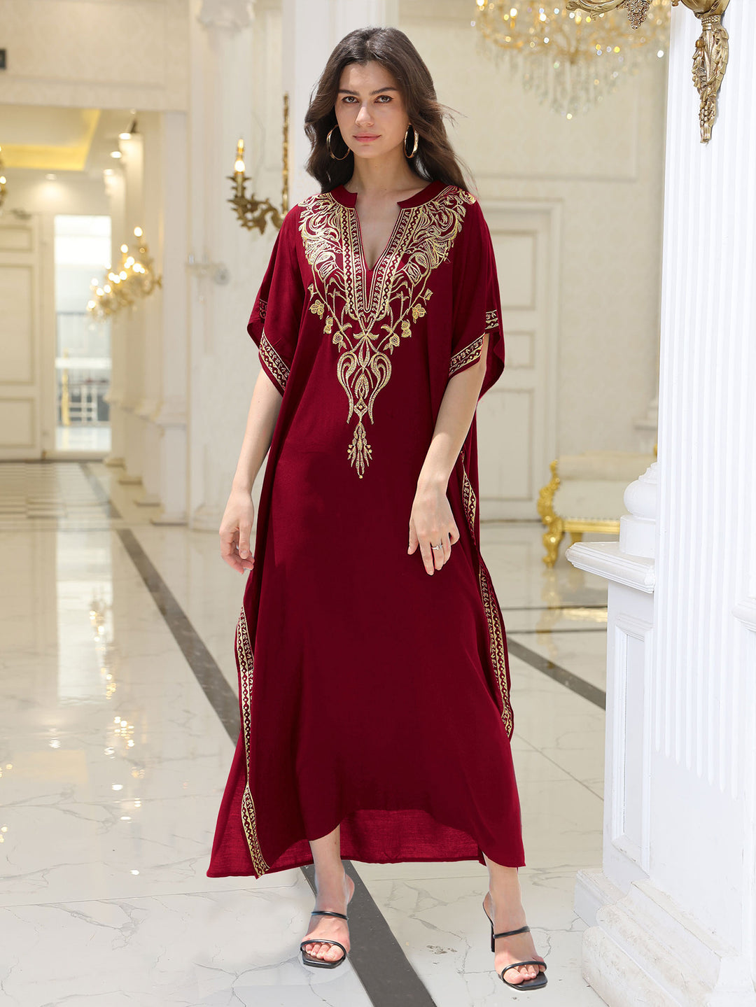Neia Studio Rayon Embroidered Sun Protection Dress Women