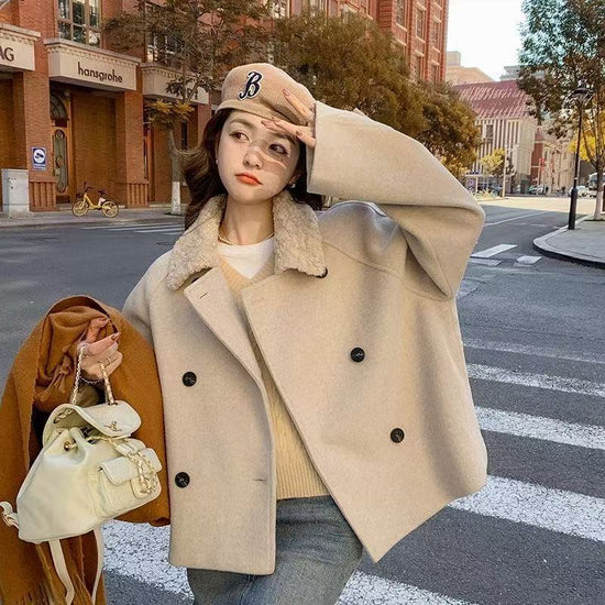 Neia Studio Petite Women Short Wool Winter Coat Jacket